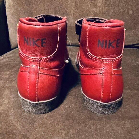 NEW NIKE BLAZER AC HIGH PREMIUM LEATHER STRAP Rust Red MENS 9.5 428926-600 - Picture 5 of 11